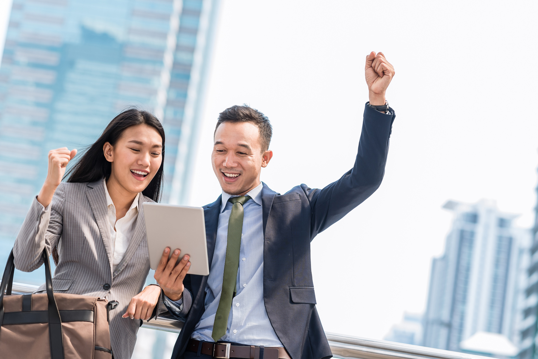 Happy Workers Celebrating Success